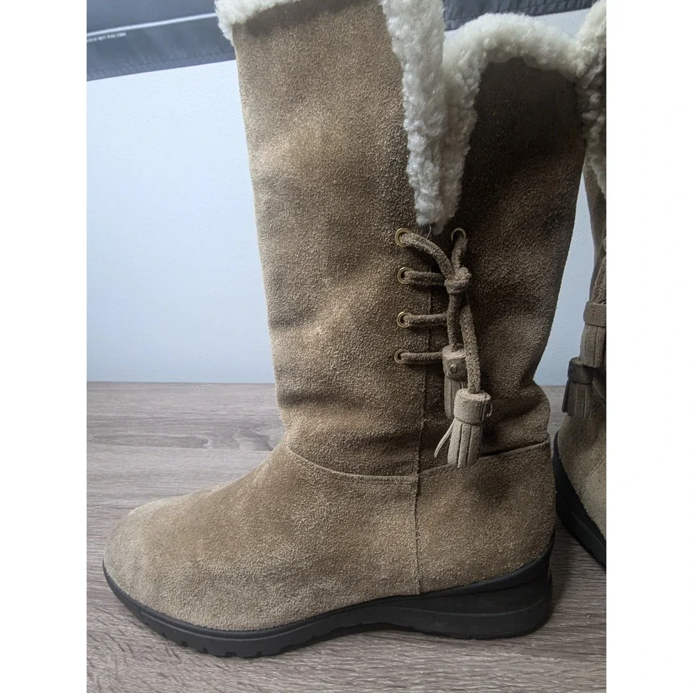 Lauren Ralph Lauren Tadina Suede Boots Shearling Lined Winter‎ Womens 9.5B